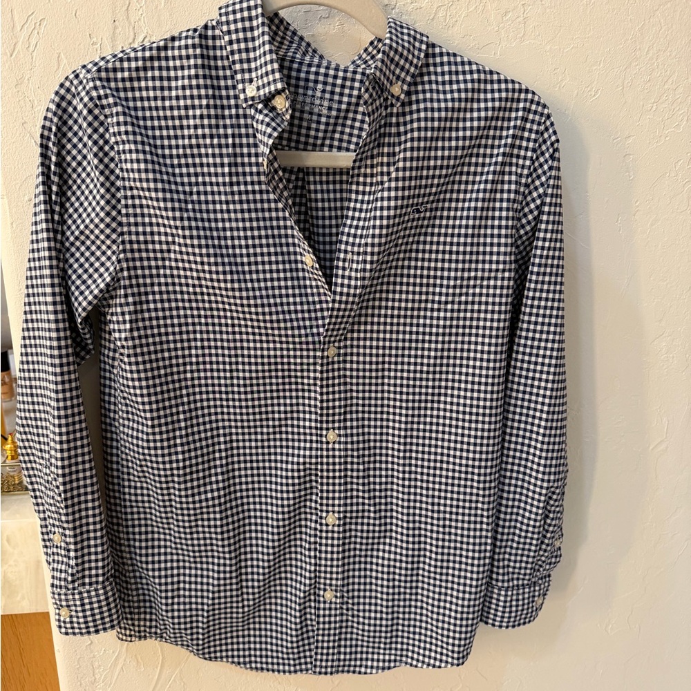 Vineyard Vines Navy and White Checkered Shirt